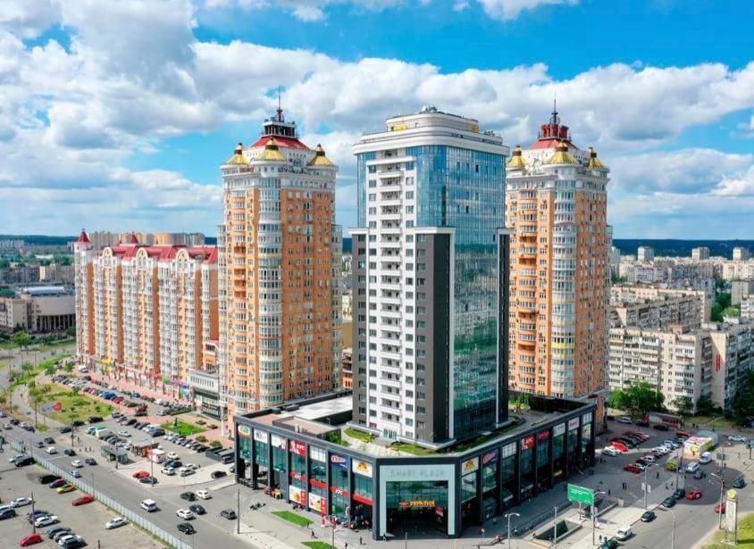 Vip Apartment 120M2 With Panoramic Windows, 22 Floor. Obolon Kiew Exterior foto
